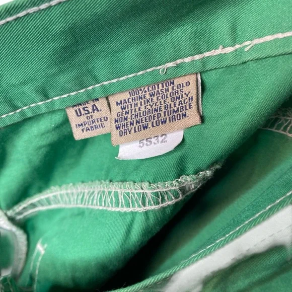 Bills Khakis 5 Pocket Twill Pants 32 x 31 Green Straight Fit Cotton Made In USA - Picture 8 of 9